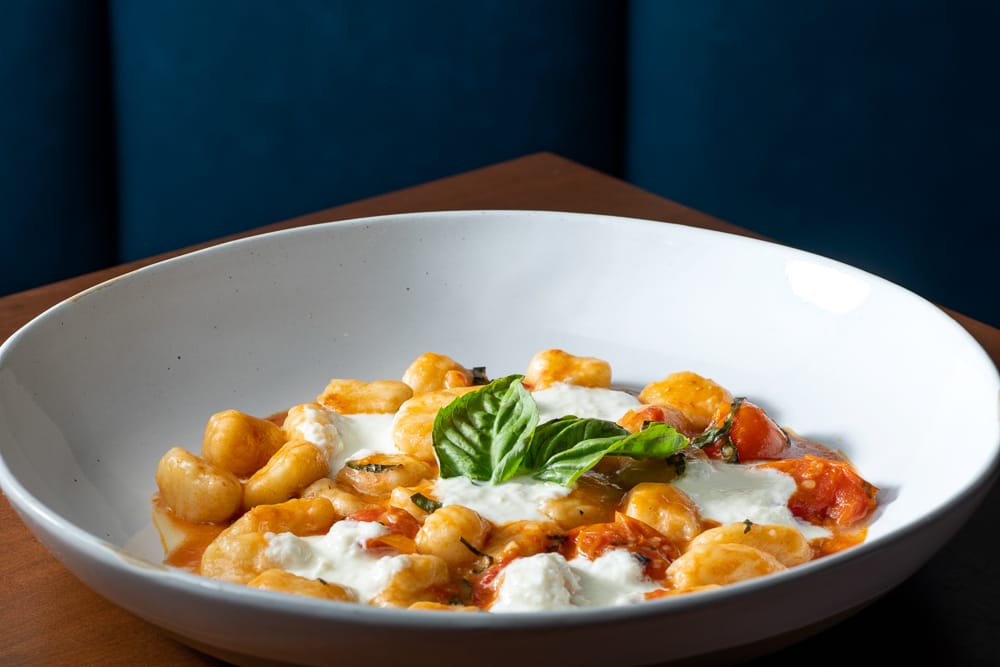Gnocchi with Burrata Cheese and Tomato Sauce – Food Photography